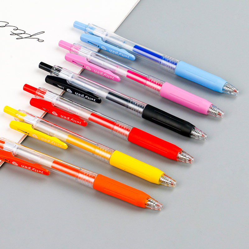 中性笔按动果汁笔学生手账笔创意多颜色水笔少女心做笔记专用大容量中性笔图