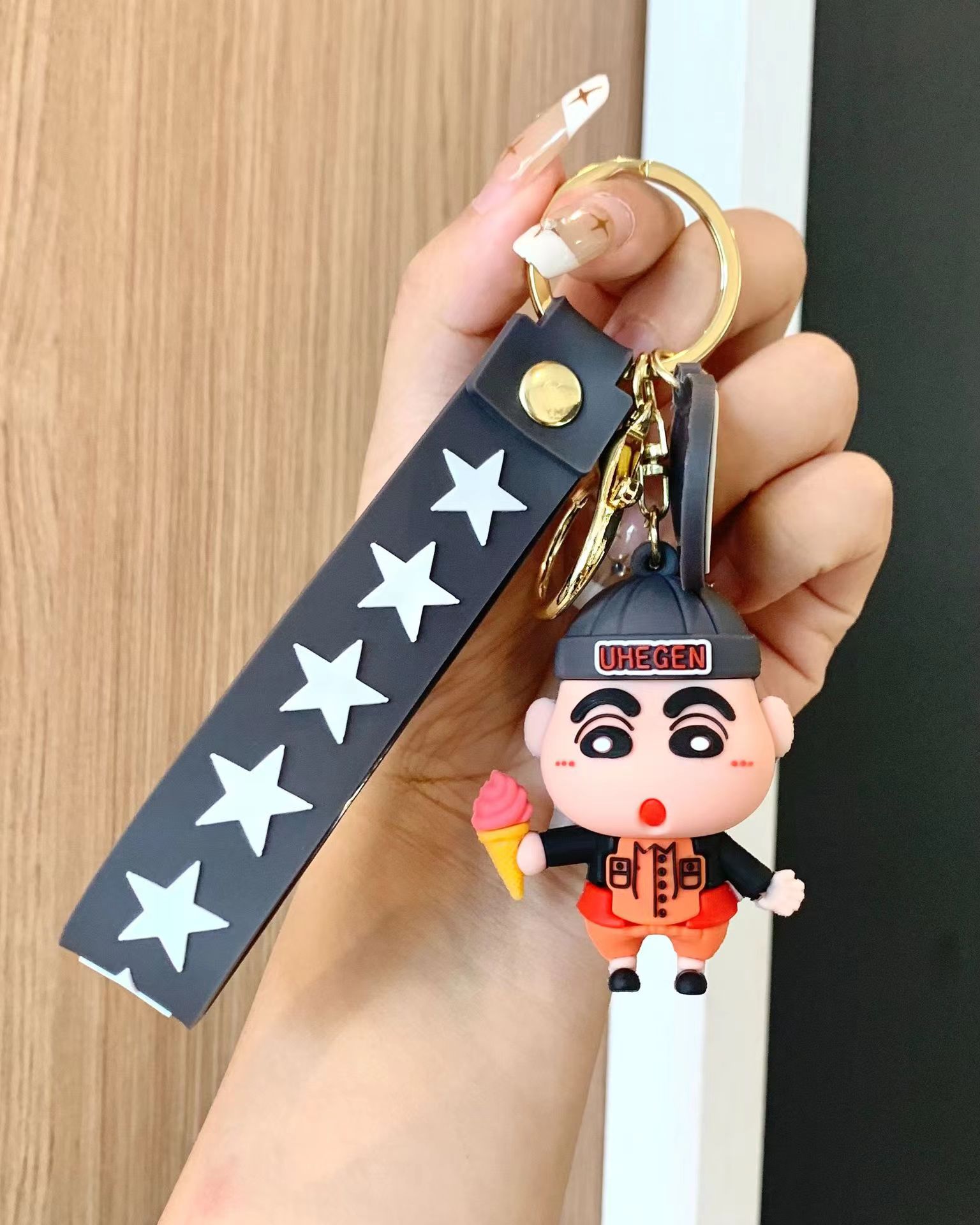 新款卡通动漫蜡笔小新钥匙扣公仔汽车包包钥匙挂件娃娃机小礼品 