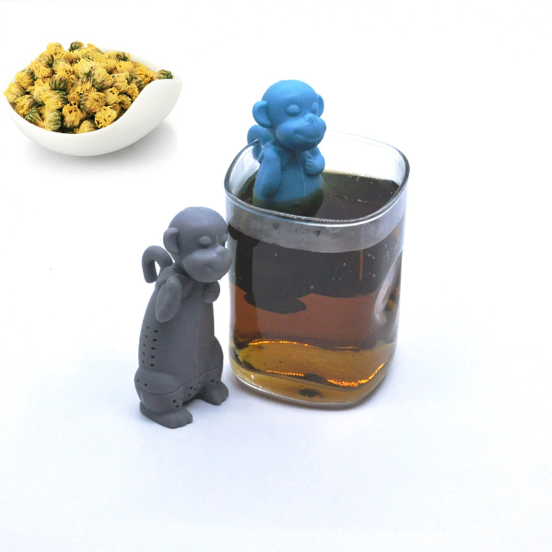 创意硅胶泡茶器 猴子泡茶器 硅胶大嘴猴茶包 懒人滤茶器现货