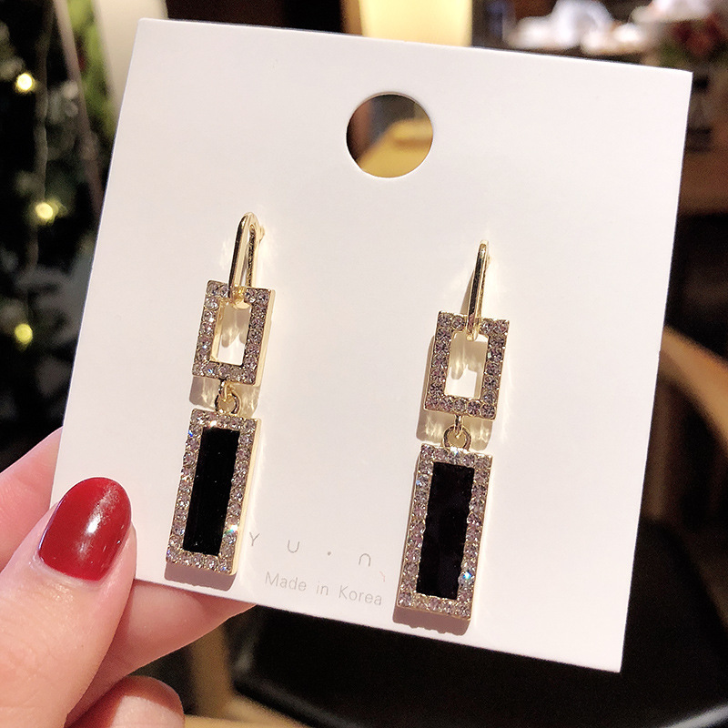 925 silver ear rings, high-end exaggerated forest-themed black flower earrings and pendants, super ethereal and girlish retro earrings for women 12