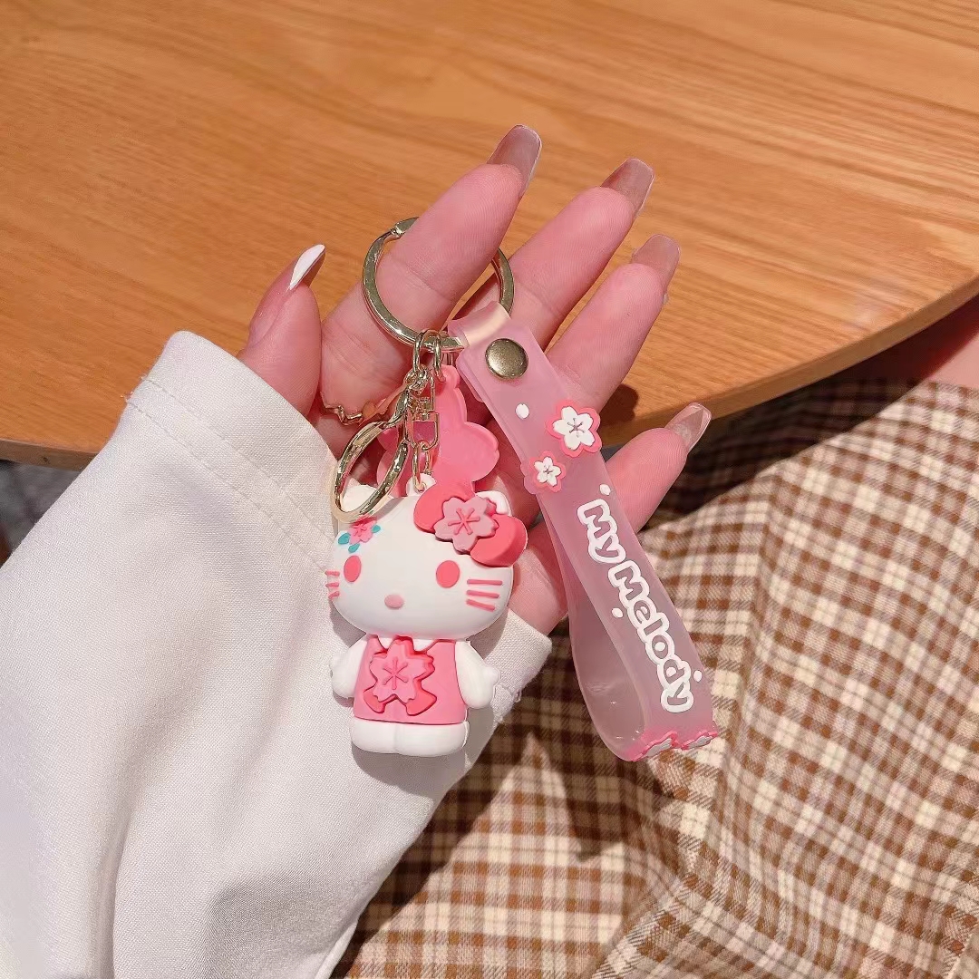 卡通钥匙扣/PVC钥匙扣挂绳白底实物图