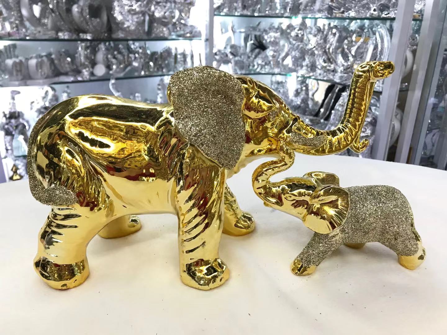 Mother and son elephants living room ornaments