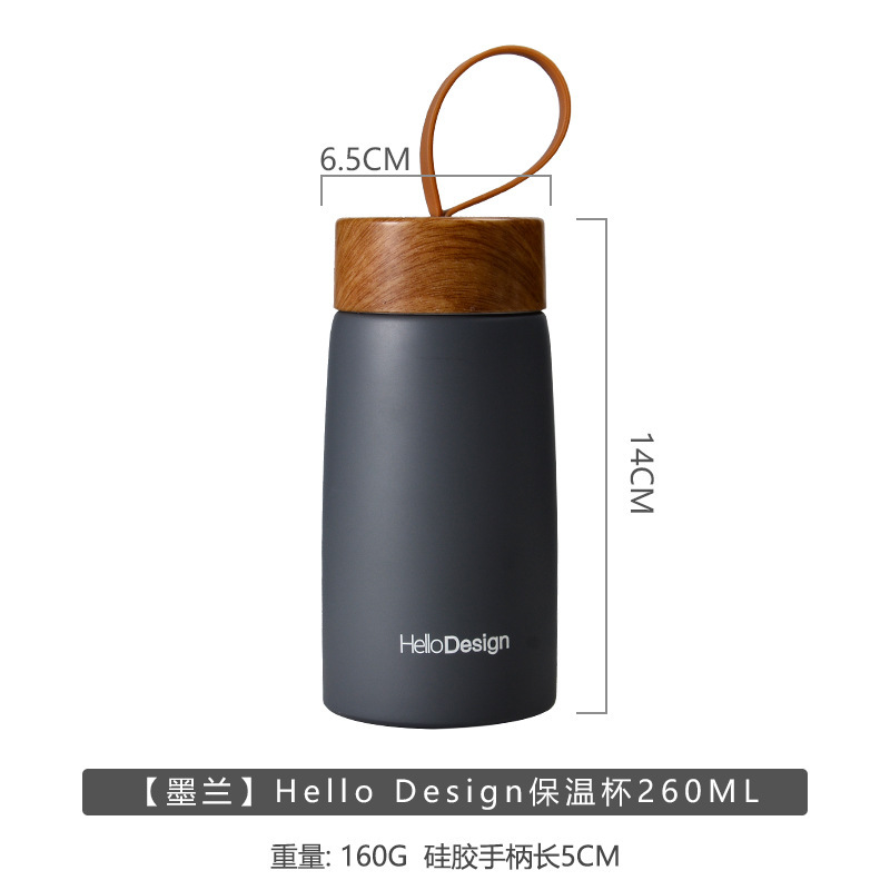 Creativo woodgrain 304 acero inoxidable copa térmica Specification image