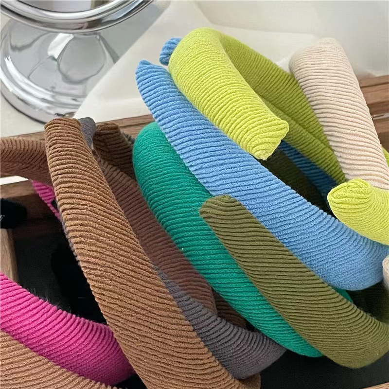 Candy-colored hairbands, sweet and versatile hairpins, fabric sponge headbands, girls' hair accessories, Japanese and Korean autumn and winter headwear 2021 new