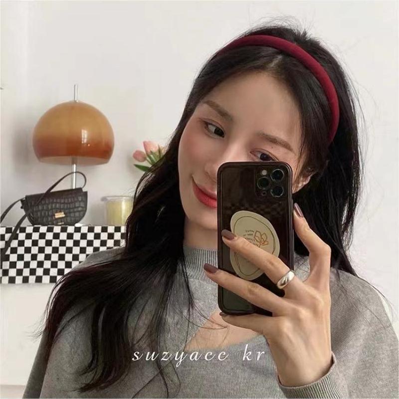 Christmas red fine hairband, women's autumn and winter retro hair pressing and washing head band, hair tie, hair accessory, popular hair clip headwear Specification image