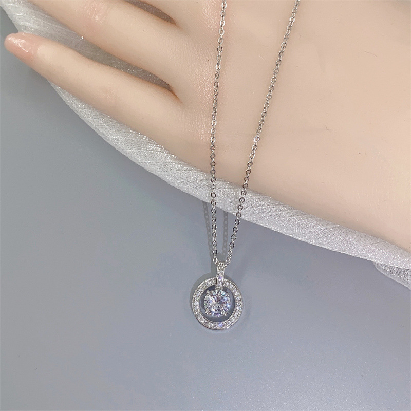 Hollowed-out four-leaf clover pendant necklace, collarbone chain, stud earrings, stainless steel seven-color chain wholesale 12 details Picture