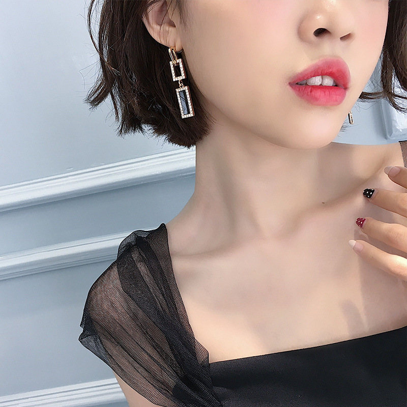 925 silver ear rings, high-end exaggerated forest-themed black flower earrings and pendants, super ethereal and girlish retro earrings for women 12 Specification image