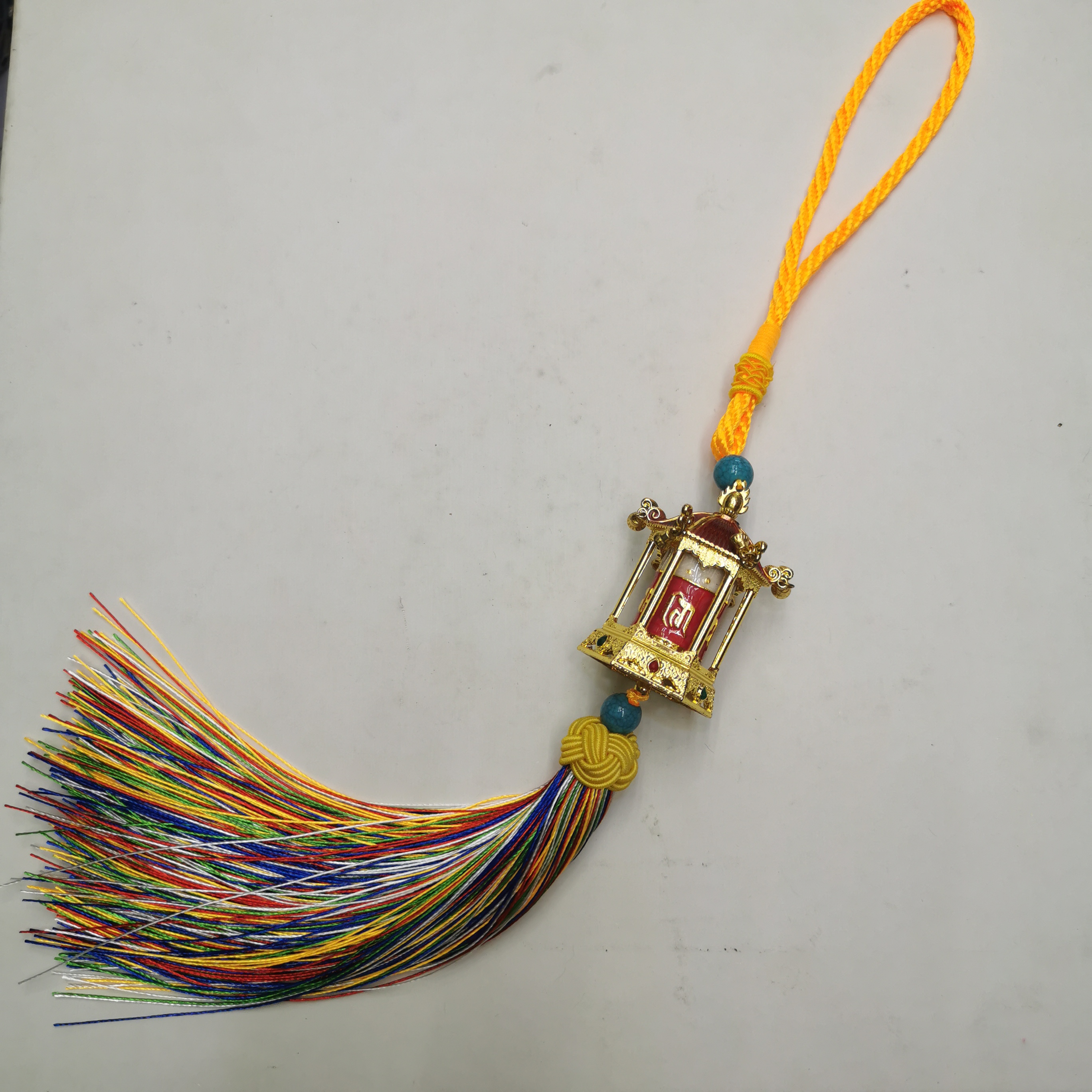 Alloy painted pavilion-shaped rotating wheel pendant YC0050 details Picture