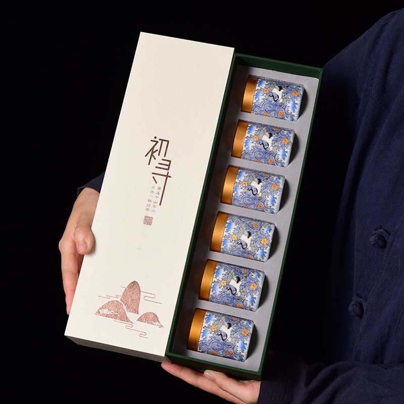 琨琨陶瓷 小号密封陶瓷茶叶罐 旅行便携茶叶盒红茶防潮存储罐mini随身存茶罐 礼盒6个装  061
