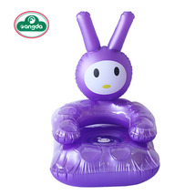 潮趣厂家直供充气兔子水晶沙发PVC儿童双层充气玩具座椅地摊货物