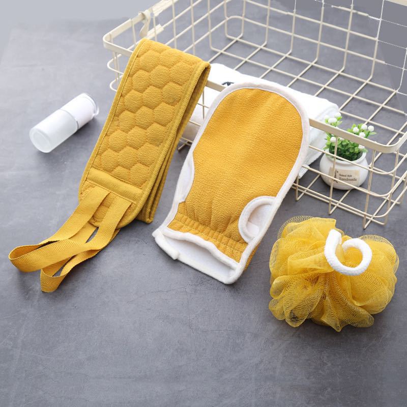 Bath flower pull back strip scrubbing towel cover