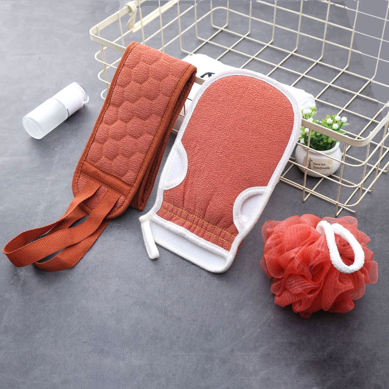 Bath flower pull back strip scrubbing towel cover details Picture