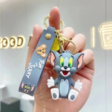 创意卡通猫和老鼠钥匙扣汽车钥匙挂件情侣包包钥匙链挂饰礼品批