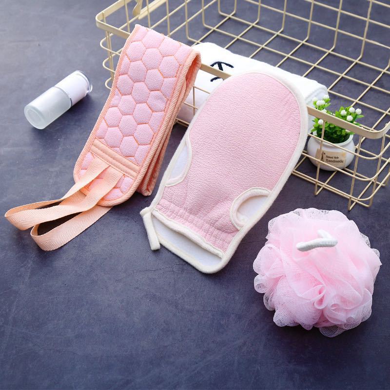Bath flower pull back strip scrubbing towel cover Specification image