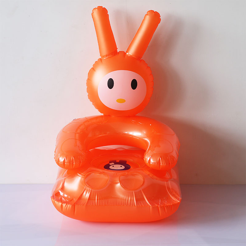 潮趣厂家直供充气兔子水晶沙发PVC儿童双层充气玩具座椅地摊货物详情图3