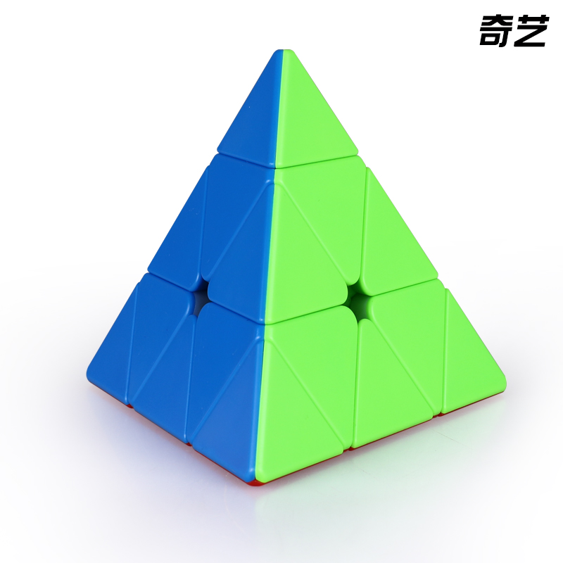 Wholesale of genuine magnetic colored pyramid stickers, Rubik's cubes, professional racing toys for beginners and children on QiYI details Picture