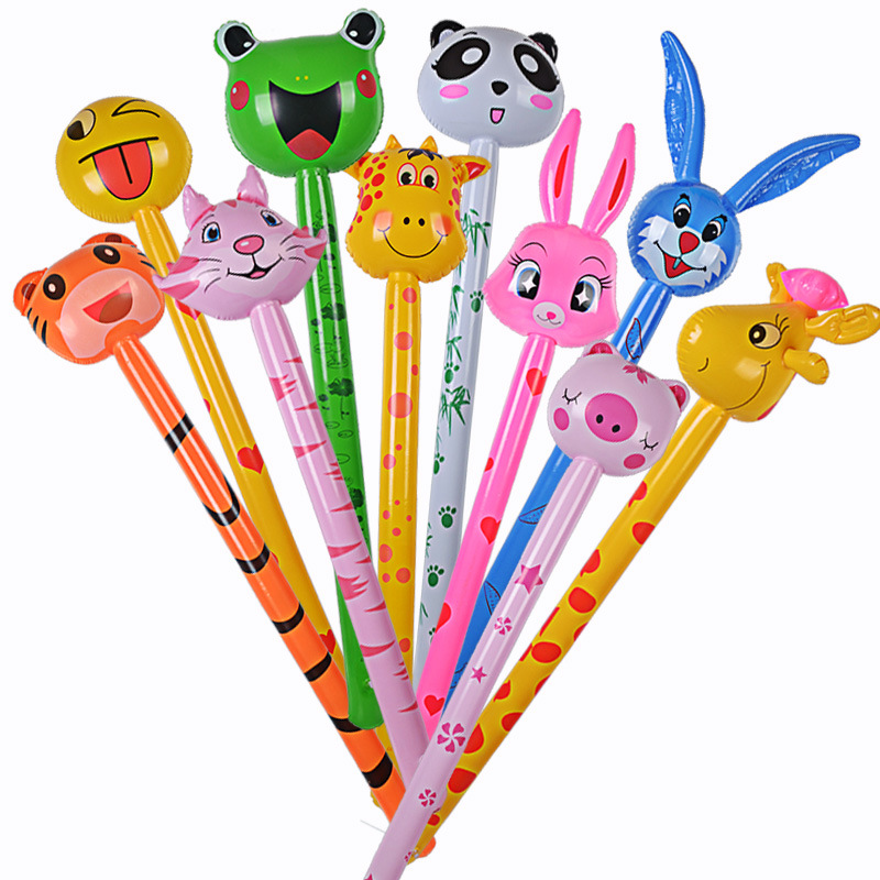 潮趣义乌PVC儿童充气玩具动物头长棒批发充气棒长颈鹿 地推玩具图
