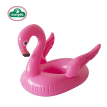 潮趣厂家直供儿童火烈鸟充气坐艇坐圈水上环保PVC坐圈游泳圈