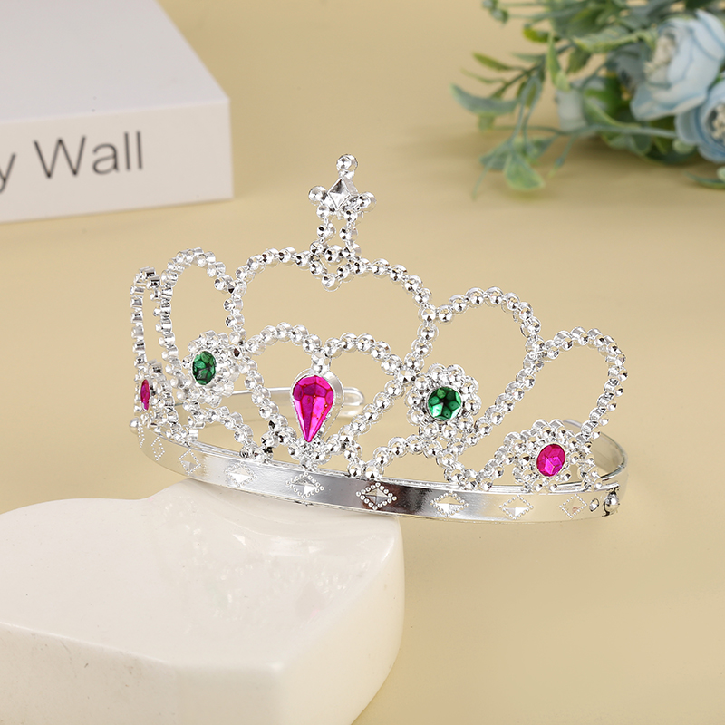 Heart-shaped set, regular crown, Korean-style crown wreath, medium-sized crown hat, little girl crown hat details Picture