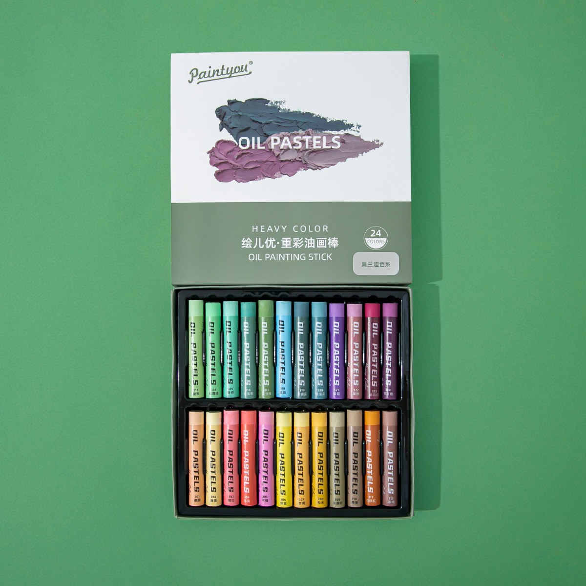 绘儿优710-24色重彩油画棒莫兰迪色系培训机构儿童美术绘画涂鸦颜色笔源头厂家直销可来样定制代发