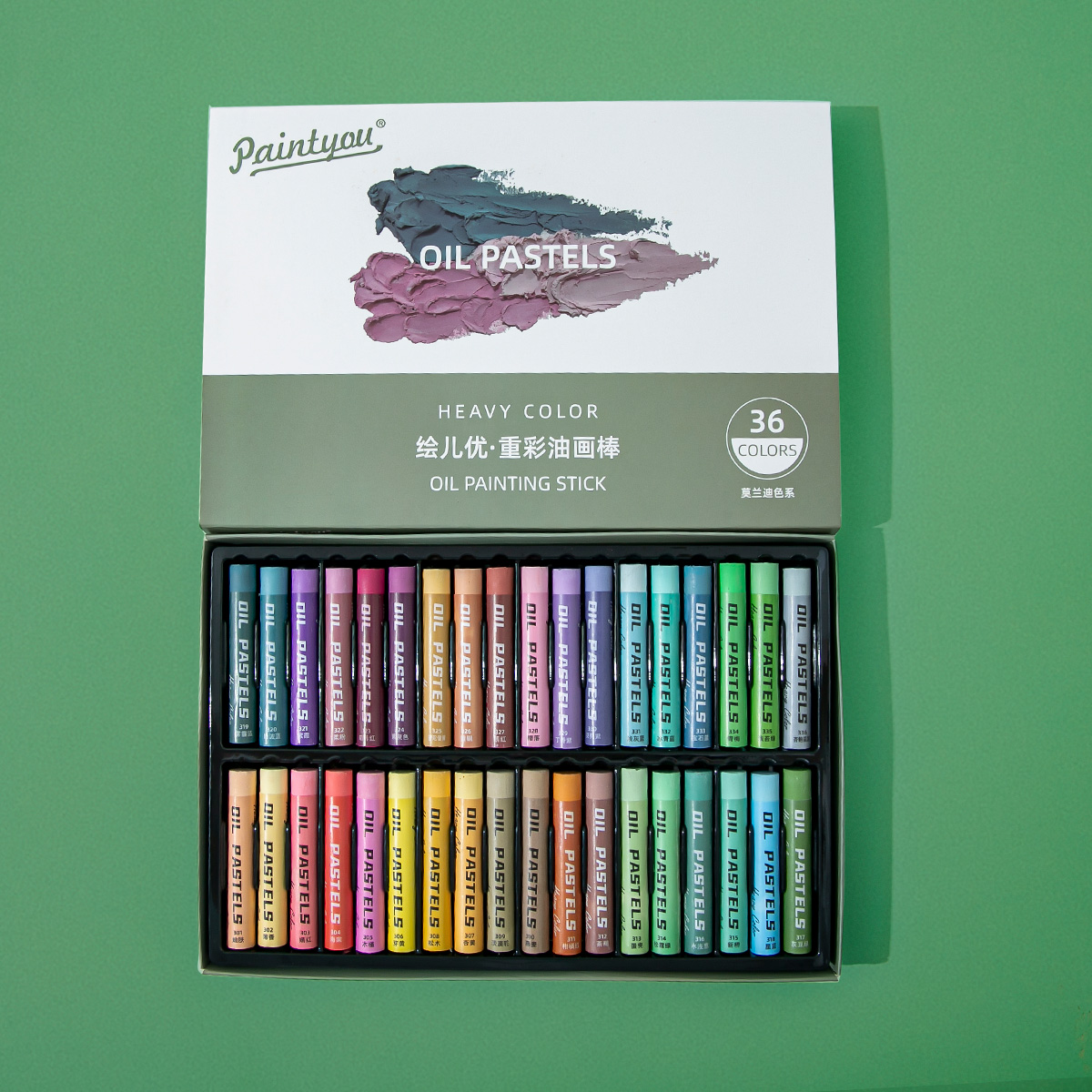 绘儿优710-36色重彩油画棒莫兰迪色系培训机构儿童美术绘画涂鸦颜色笔源头厂家直销可来样定制代发