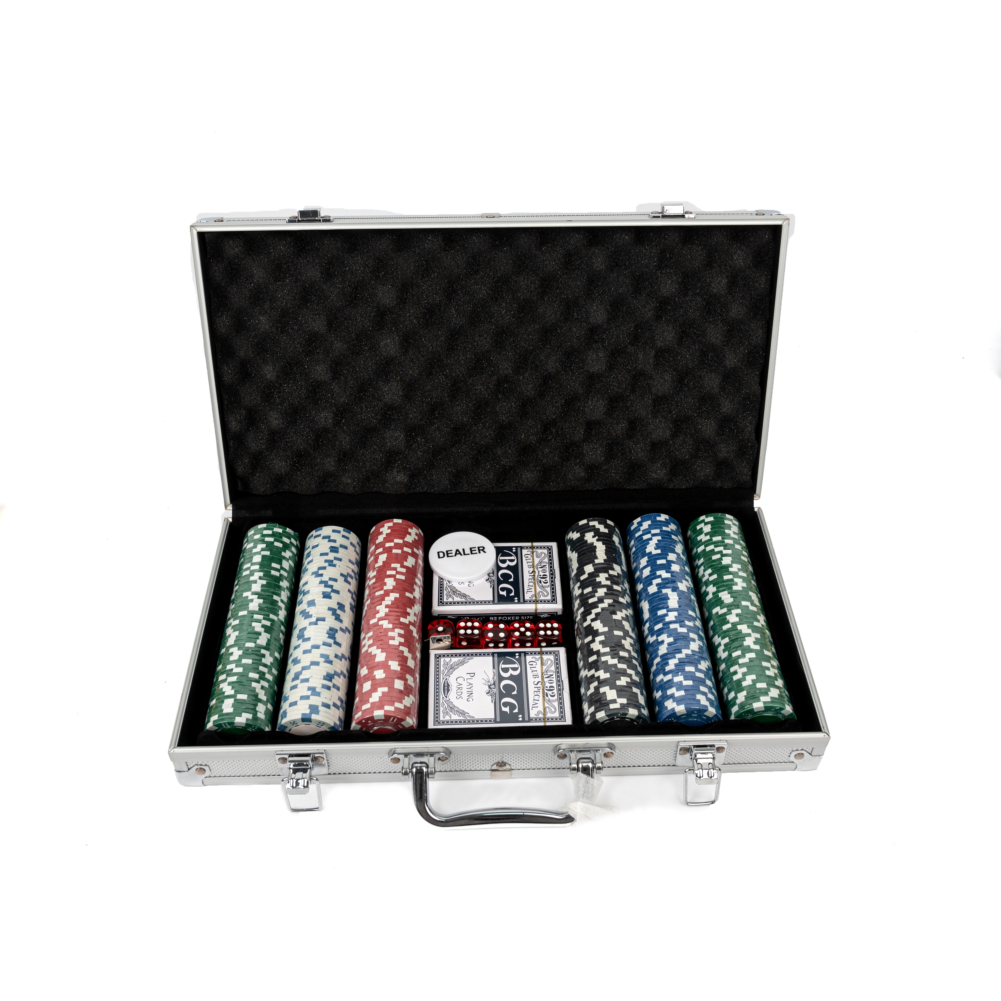 300-piece chip aluminum box set, Texas game chip poker dice set, supplied by leisure and entertainment manufacturer