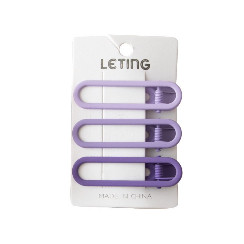 Matte touch paint Korean gradient color hair clip set, colorful side clip, pressure clip, alloy texture top clip, popular hair accessory details Picture