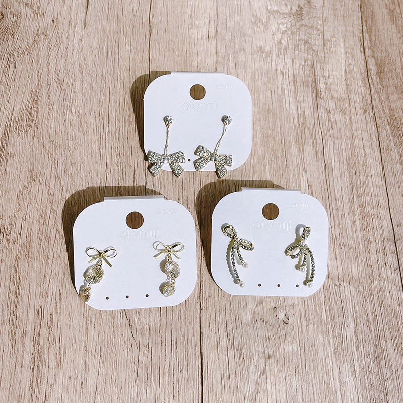 耳环设计ins风银针锆石耳钉简约精致闪亮小巧通勤蝴蝶结水钻甜美迪菲尔-771