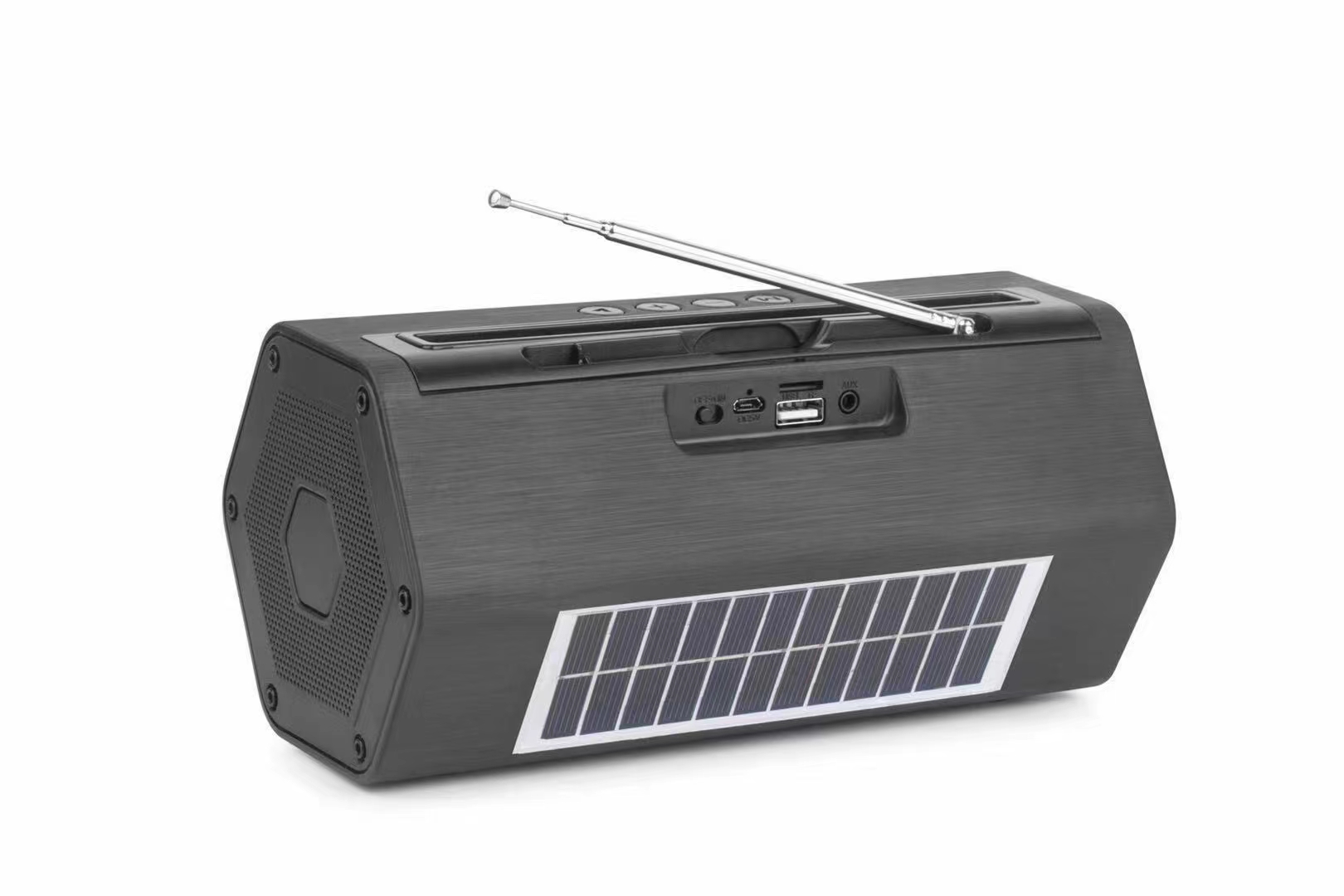 The Bluetooth speaker V6S comes with a sun, a radio, a card and a USB flash drive Specification image