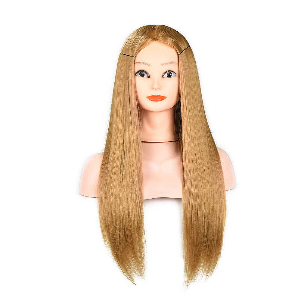 Wig model, hair bun, braiding practice, teaching head model, hairdressing, cutting and styling teaching wig head model Item Picture