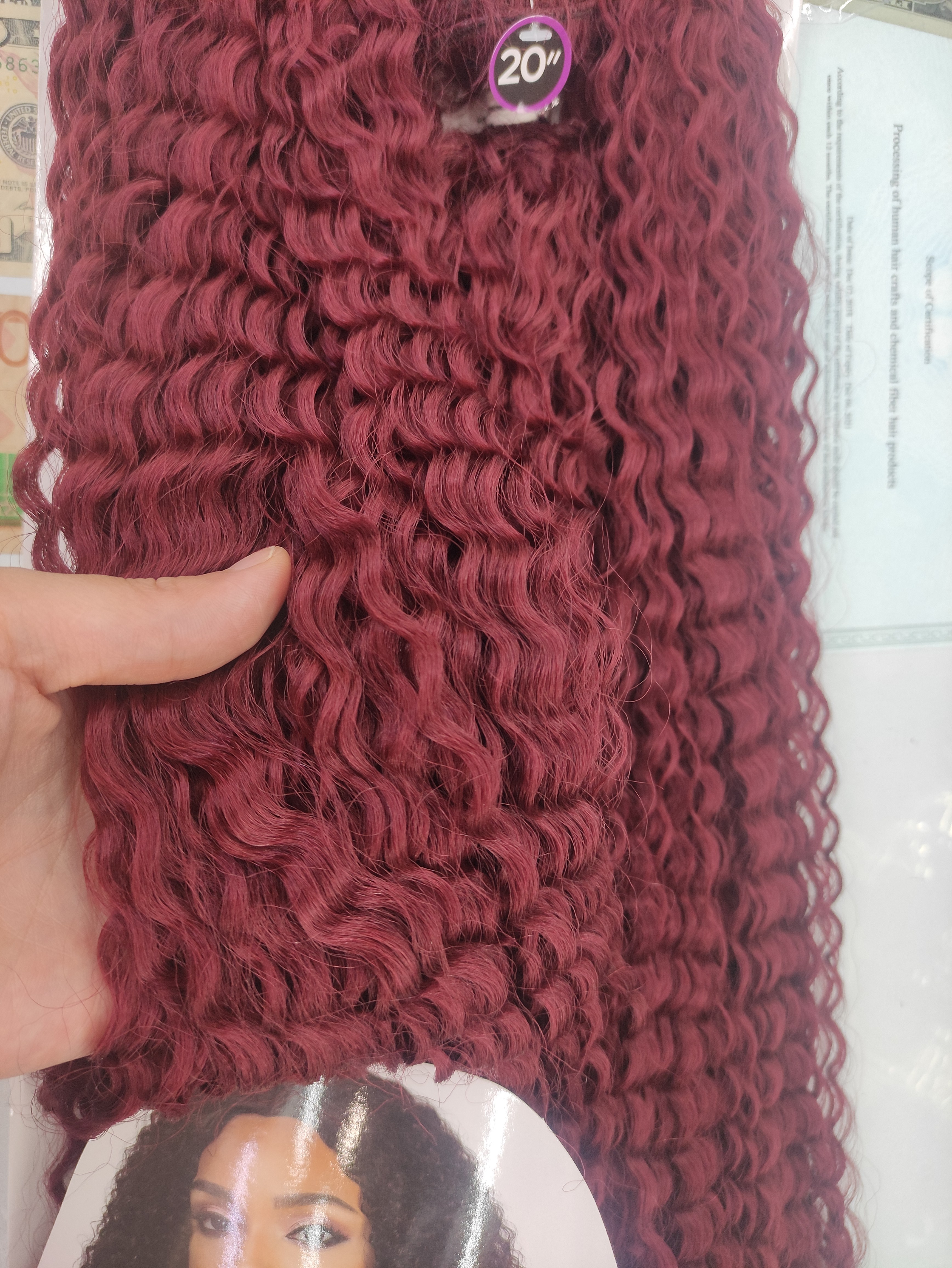 Wigs, synthetic fiber hair extensions, small curls of wigs details Picture