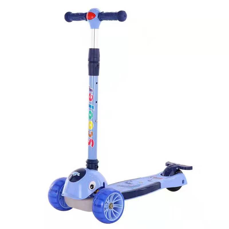 Dolphin style folding scooter with lights and music details Picture