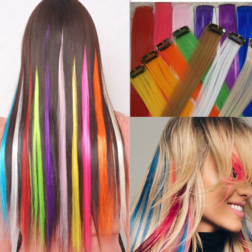 Highlight dyed wig pieces, ear-hanging dyed solid-color hair pieces, women's hair extensions, real hair, one-piece seamless, short permed style, flowing hair