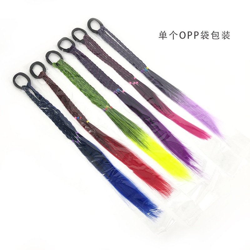 Wholesale of children's wigs, braids, dirty braids, ponytails, gradient braids, colorful braided hair ropes, headwear and hair accessories Specification image