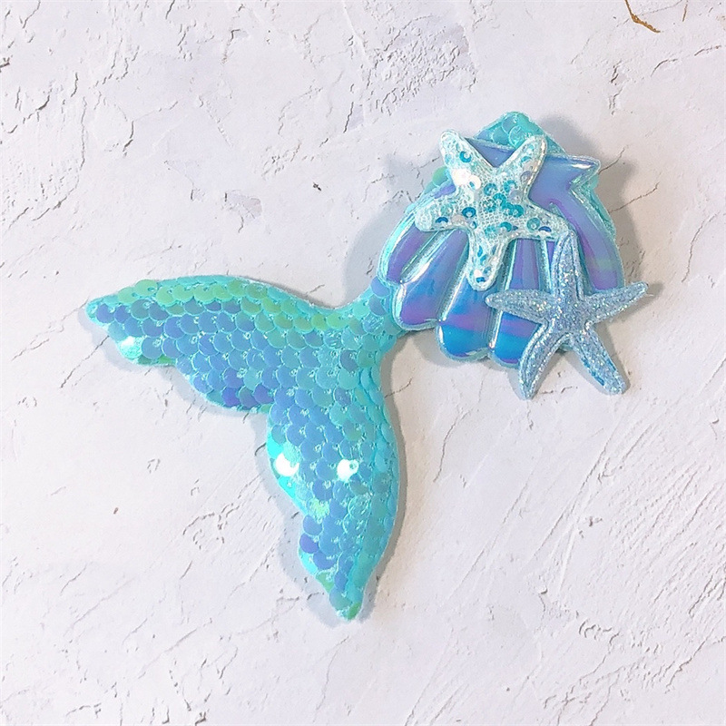 New Princess series laser sequined cartoon mermaid starfish shell children's and girls' press-on hair accessories and headwear Application Scenario