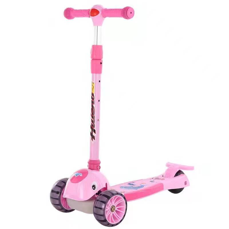 Dolphin style folding scooter with lights and music