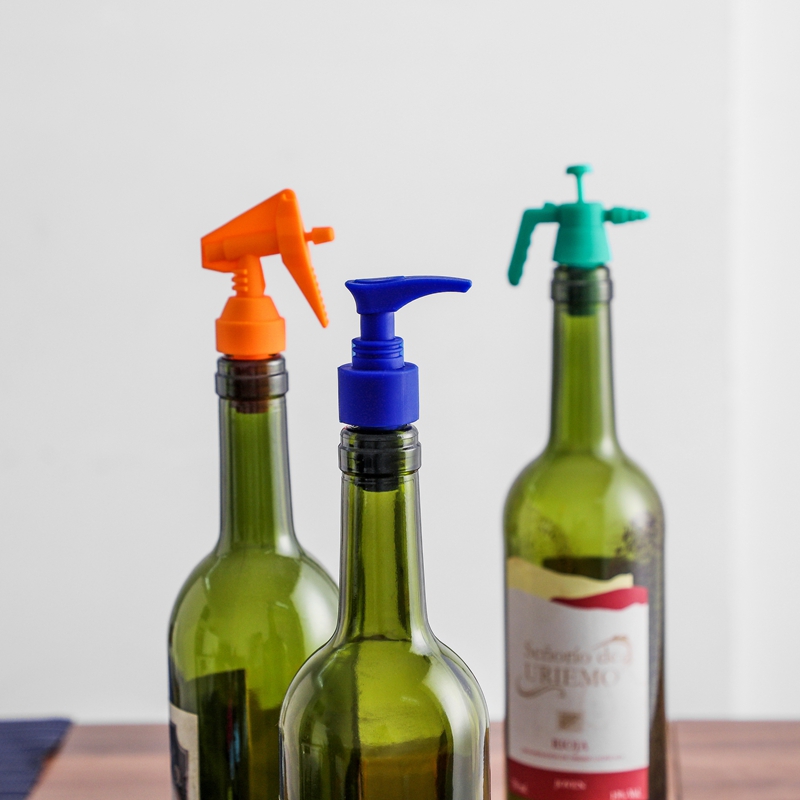 Creative silicone champagne and red wine bottle stopper with nozzle shape, fresh-keeping bottle cap, single set 02 details Picture