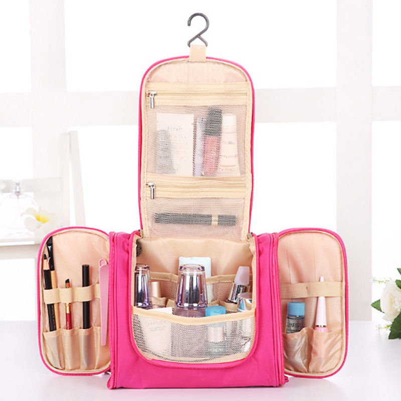 Multi-functional waterproof storage bag, hand-held large-capacity three-door toiletry bag