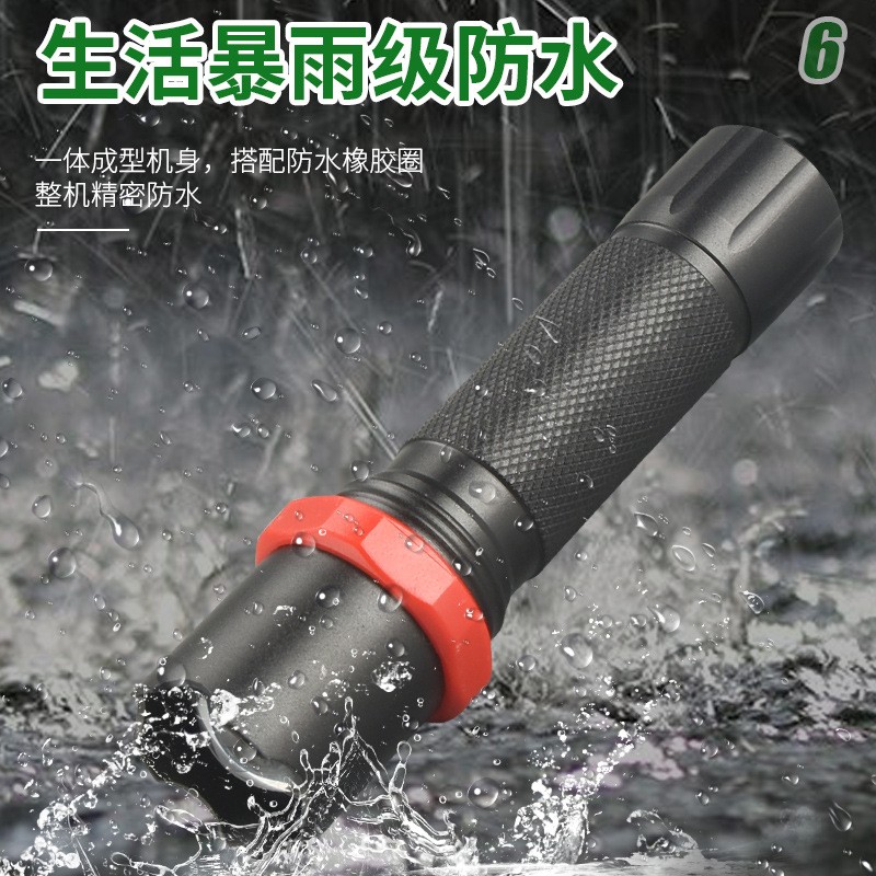 High-intensity LED flashlight, waterproof, long-range, multi-functional, portable, retractable, outdoor lighting, high-brightness flashlight details Picture