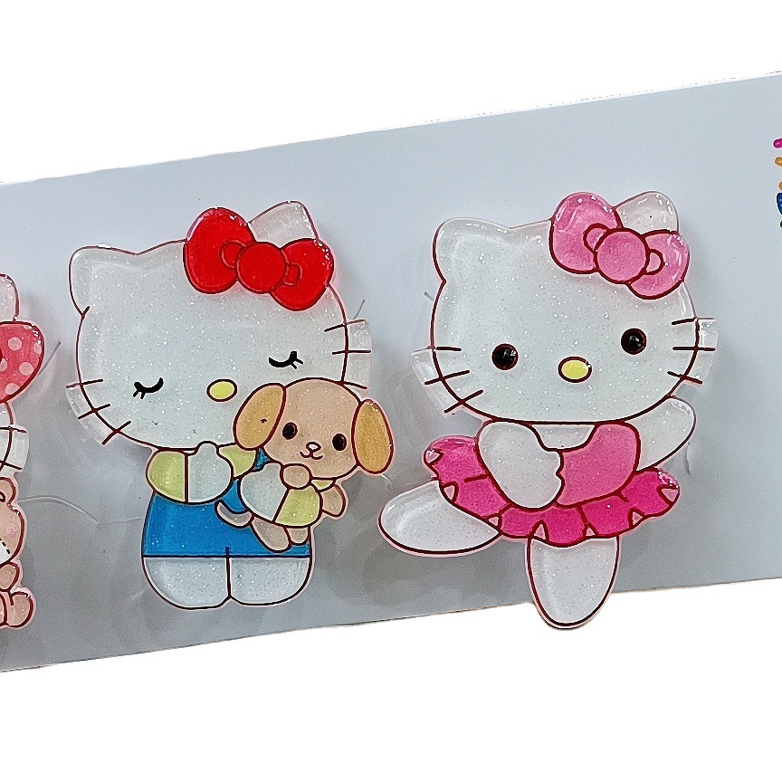 亚克力卡通儿童发夹可爱凯蒂kitty猫压夹 女孩刘海边夹韩版头饰品