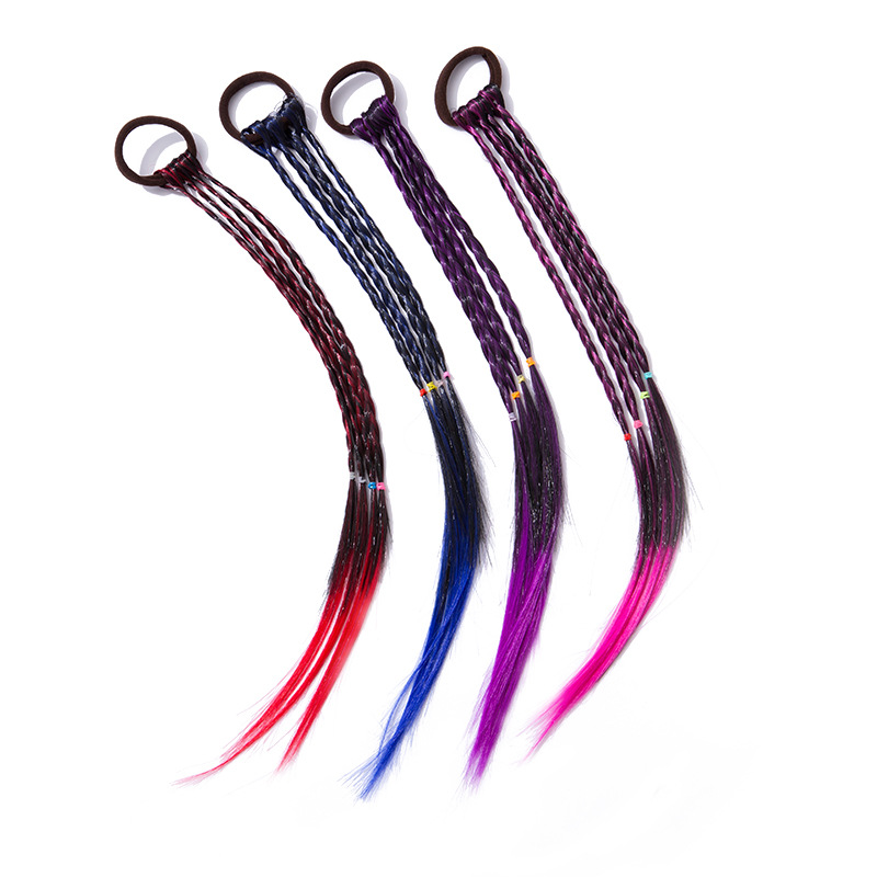Wholesale of children's wigs, braids, dirty braids, ponytails, gradient braids, colorful braided hair ropes, headwear and hair accessories Item Picture