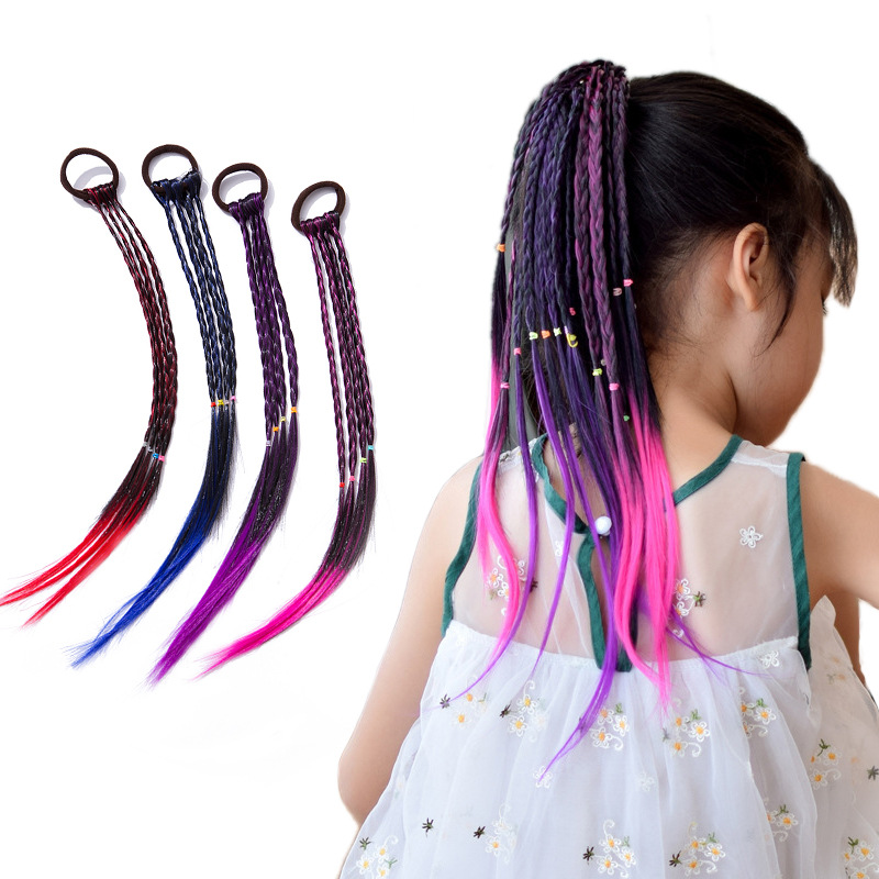 Wholesale of children's wigs, braids, dirty braids, ponytails, gradient braids, colorful braided hair ropes, headwear and hair accessories