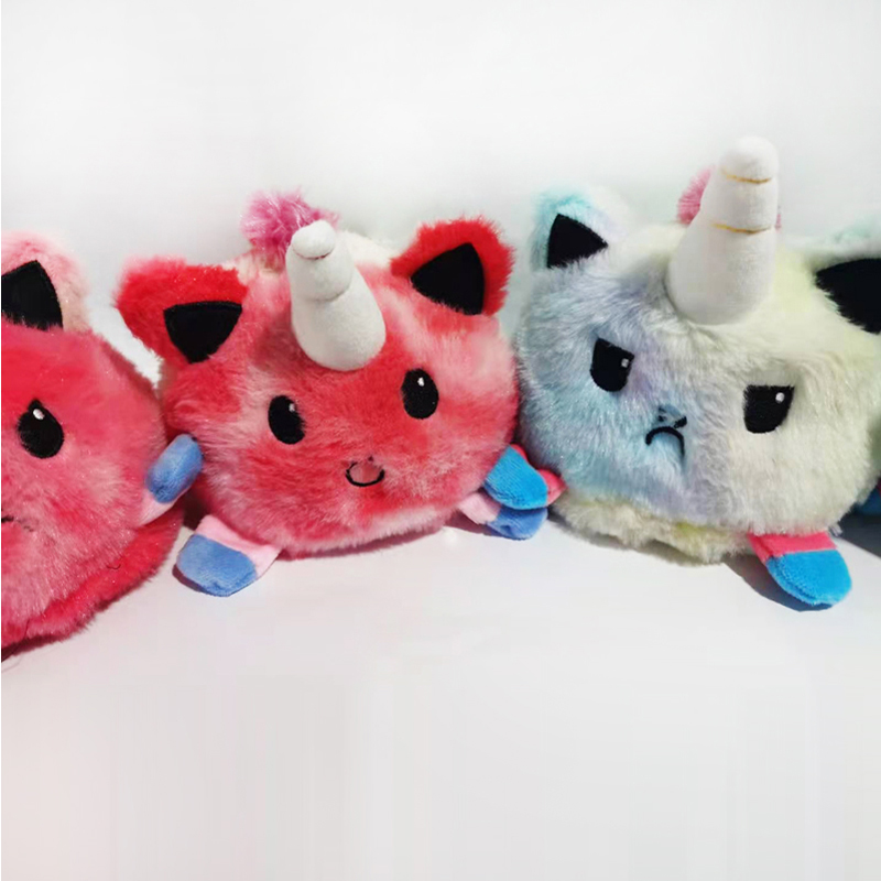 Export of 15-centimeter mixed-color plush toys, flip plush cats and plush dragons Item Picture