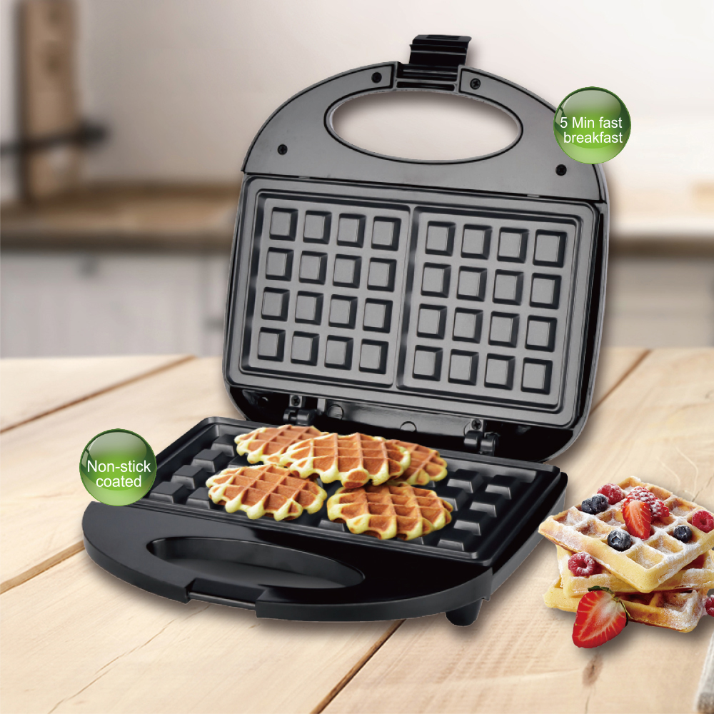 European standard 750W household mini breakfast machine, sandwich machine, double-sided heating waffle machine R.226 details Picture