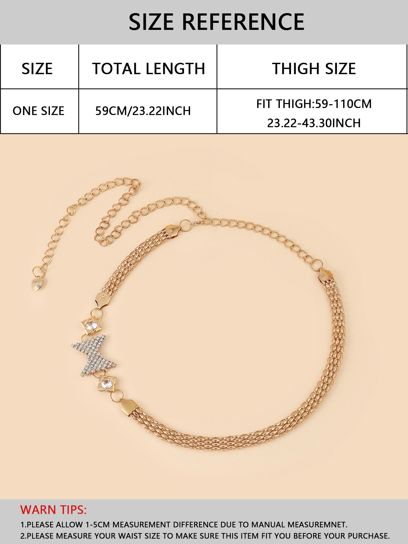 The s6 trendy golden metal rhinestone pearl leaf buckle spring elastic band, paired with the thin waist chain belt of the pants, is very trendy for women Specification image