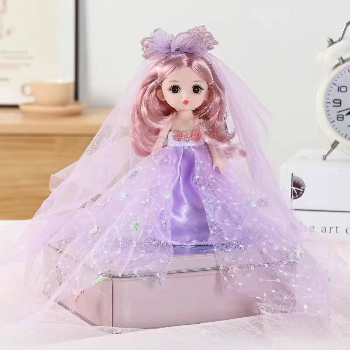 16厘米婚纱款芭比娃娃音乐版糖胶材质MR-21