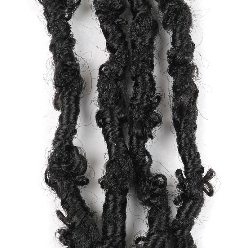 Box Butterfly Crochet Hair manufacturer Straight hair synthetic fiber Crochet three-strand braid butterfly curved dirty braid Application Scenario