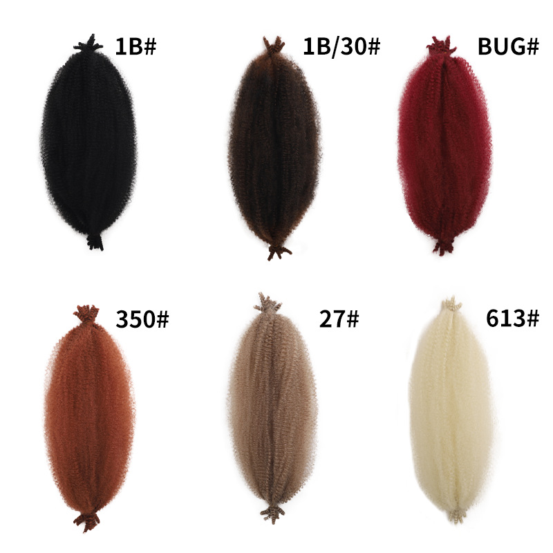 Wig, braid, synthetic Crochet Hair, Spring Afro Twist Crochet Hair, hand-torn caterpillar details Picture