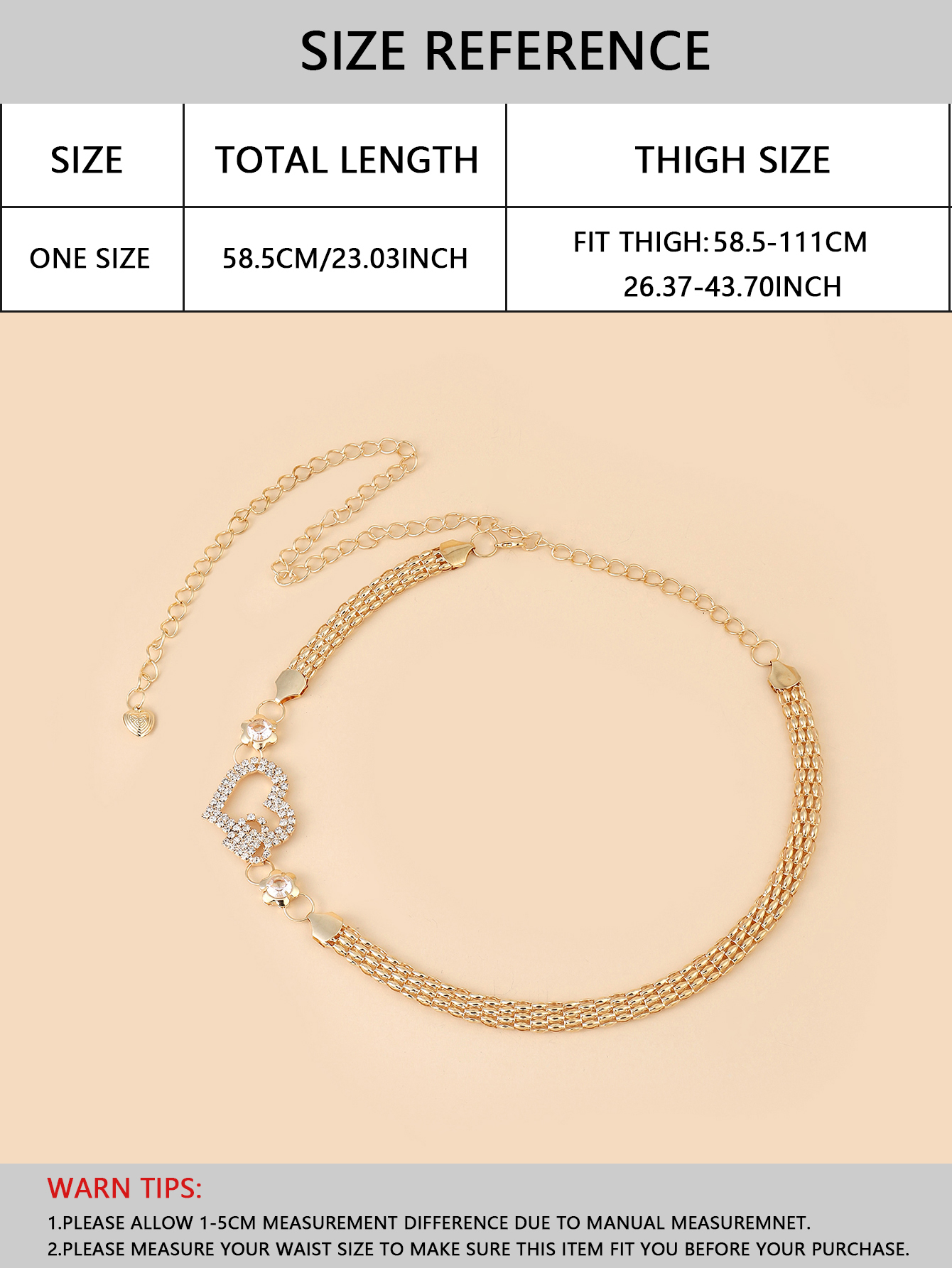 The y12 golden metal rhinestone pearl leaf buckle spring elastic band, paired with a thin waist chain belt for pants, is trendy for women Specification image