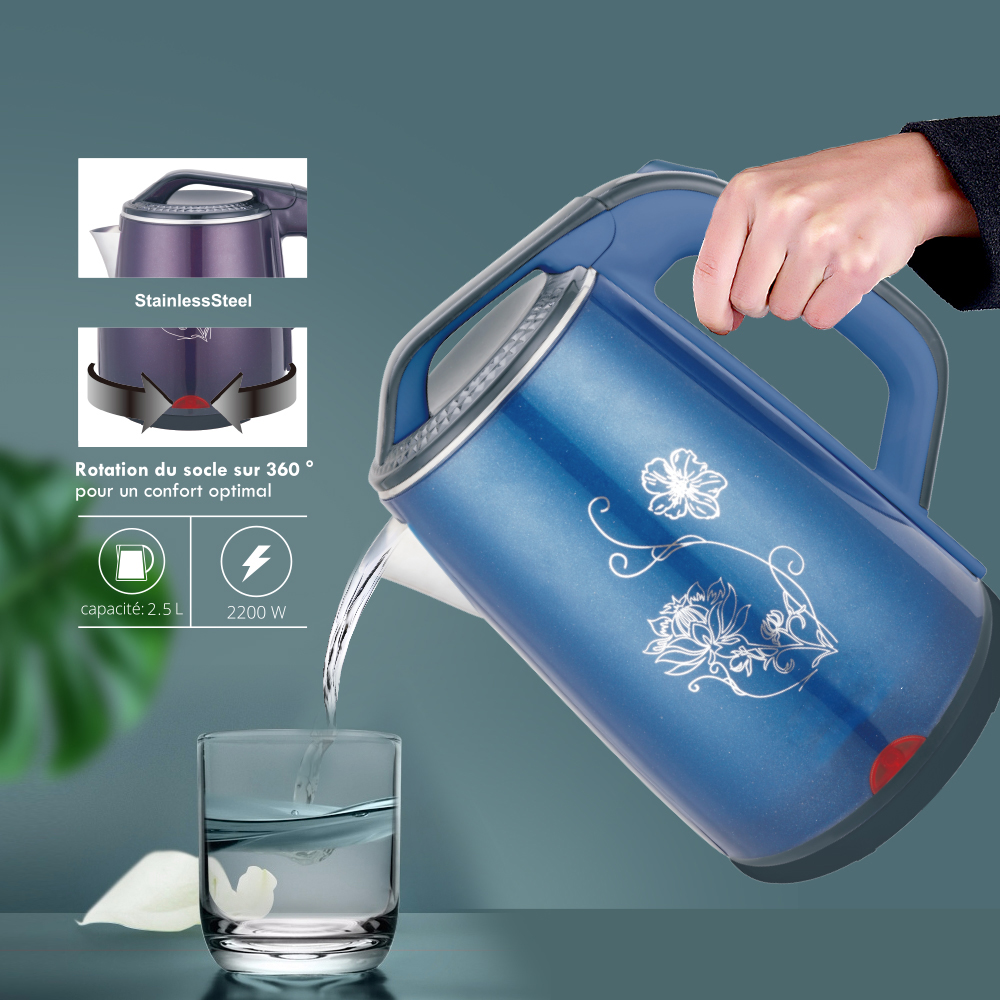 RAF European standard cross-border kitchen kettle, quick electric kettle, health kettle, double-layer anti-dry boiling kettle details Picture